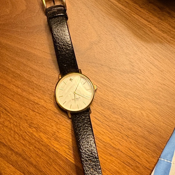 kate spade Accessories - Kate Spade Black and Gold Watch